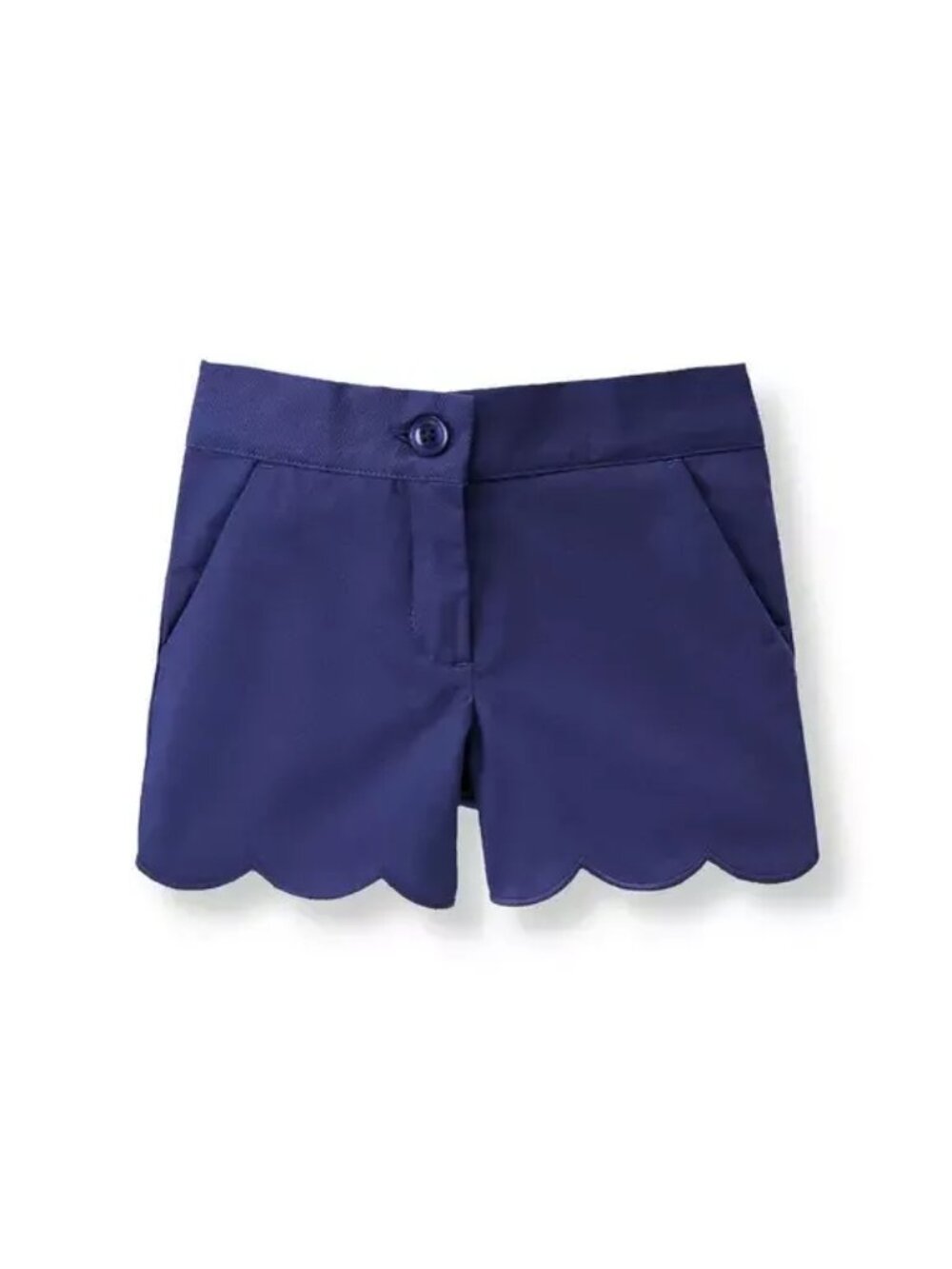 Janie and Jack Navy Blue Scallop-Hem Shorts, Size 6-12 Months